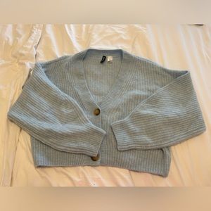 Baby Blue Cropped Cardigan